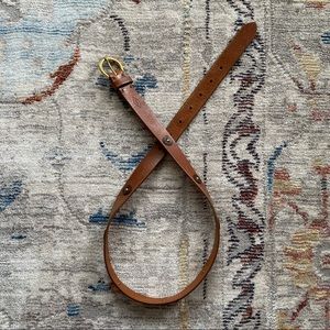 FOSSIL Women’s Size S Belt Genuine Leather Tan With Brass Buckle